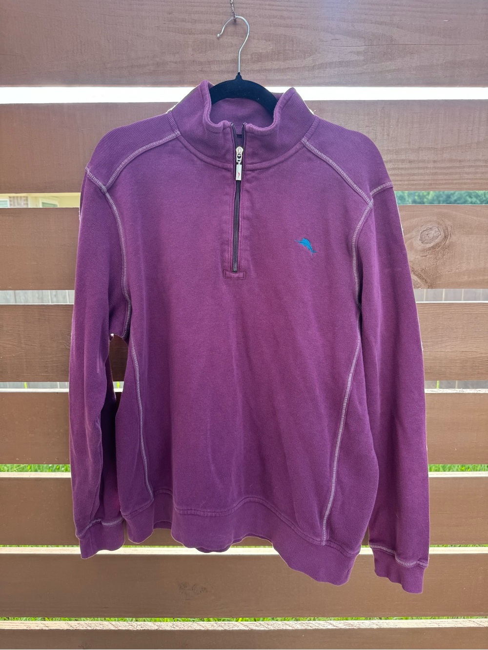 Men's Half-Zip Sweater Pullover - Plum Tommy Bahama Size M Shirt